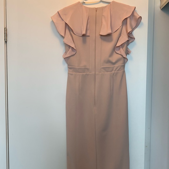 ASOS Ruffle Front Pencil Dress - Pink - size 4 - Picture 3 of 3